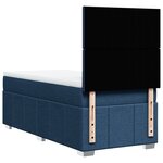 vidaXL Sommier à lattes de lit avec matelas Bleu 80x200 cm Tissu