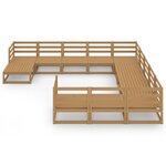 vidaXL Salon de jardin 12 Pièces bois de pin massif