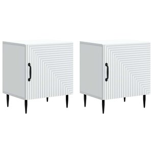 vidaXL Cabinet de chevet 2 Pièces Blanc 43 x 34 5 x 50 cm
