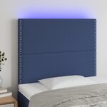 vidaXL Tête de lit à LED Bleu 80x5x118/128 cm Tissu