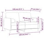 vidaXL Canapé 2 places avec oreillers décoratifs bleu 120 cm velours