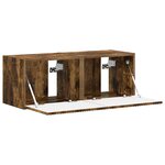 vidaXL Meuble TV mural 2 Pièces Chêne fumé 60 x 31 x 29.5 cm