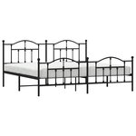 vidaXL Cadre de lit métal sans matelas avec pied de lit noir 193x203cm