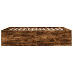 vidaXL Cadre de lit chêne fumé 160x200 cm bois d'ingénierie