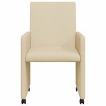 vidaXL Chaises de Salle à Manger avec Roues avec des roues 2 Pièces Crème