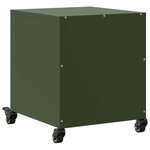 vidaXL Table de chevet vert olive 36x39x43 5 cm acier