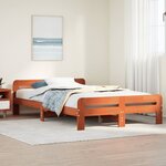 vidaXL Cadre de lit sans matelas cire marron 120x200cm bois pin massif