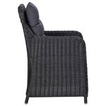 vidaXL Chaises de jardin lot de 2 avec coussins Résine tressée Noir