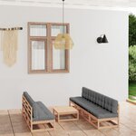 vidaXL Salon de jardin 8 Pièces avec coussins Bois de pin massif