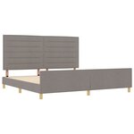 vidaXL Cadre de lit avec tête de lit Taupe 200 x 200 cm tissu