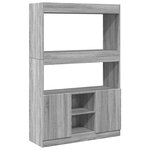 vidaXL Buffet haut sonoma gris 92x33x140 cm bois d'ingénierie