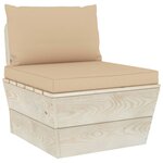 vidaXL Salon de jardin palette 3 Pièces avec coussins bois d'épicéa