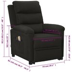 vidaXL Fauteuil de massage Noir Tissu