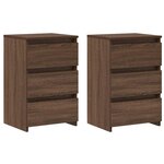 vidaXL Tables de chevet 2Pièces Chêne marron 40x35x62 5cm Bois ingénierie