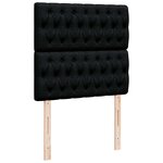 vidaXL Sommier à lattes de lit avec matelas Noir 90x200 cm Tissu
