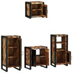 vidaXL Ensemble de mobilier de salle de bain avec étagère 4 Pièces