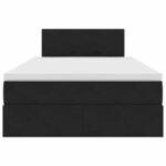 vidaXL Lit de Rangement avec matelas Noir 120 x 200 cm Velours