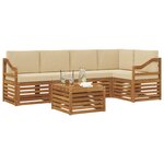 vidaXL Ensemble de canapé d'angle avec coussin 6 Pièces Naturel et Beige