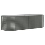 vidaXL Lit surélevé de jardin Acier enduit de poudre 249x100x68cm gris