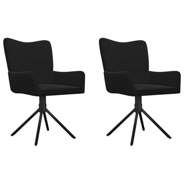 vidaXL Chaises pivotantes à manger lot de 2 Noir Velours