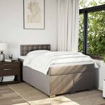 vidaXL Sommier à lattes de lit avec matelas taupe 120x190 cm tissu