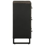 vidaXL Buffets 2 Pièces noir 60x33x75 cm bois massif de manguier