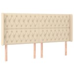 vidaXL Sommier à lattes de lit matelas et LED Crème 180x200 cm Tissu