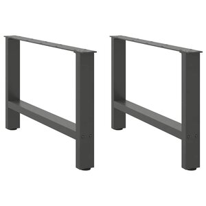 vidaXL Pieds de table basse Anthracite 2 pièces 70 x (42-43) cm Acier