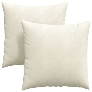 vidaXL Coussins de canapé 2 Pièces Crème 80 x 80 cm