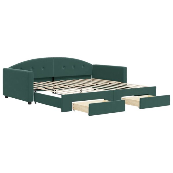 vidaXL Lit de jour avec gigogne et tiroirs sans matelas 100x200 cm