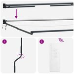 vidaXL Auvent rétractable électrique Vert  Blanc  Anthracite 5 x 3 m