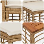 vidaXL Ensemble de canapés d'extérieur 11 pc Blanc Naturel et Crème
