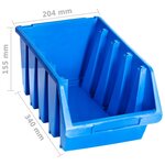 vidaXL Bacs de rangement empilables 14 Pièces bleu plastique