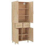 Vidaxl buffet haut chêne sonoma 69 5x34x179 cm bois d'ingénierie