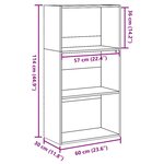 vidaXL Bibliothèque chêne sonoma 60x30x114 cm bois d'ingénierie