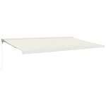 vidaXL Auvent rétractable crème 5x3 m tissu et aluminium