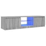 vidaXL Meuble TV avec lumières LED Sonoma gris 140x40x36 cm