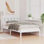 vidaXL Cadre de lit avec tête de lit Blanc 75 x 190 cm Pin massif