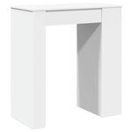 vidaXL Table de bar avec étagères blanc bois d'ingénierie