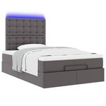 VidaXL Cadre de lit ottoman avec matelas gris 120x190 cm similicuir