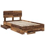 vidaXL Cadre de lit Bois ancien 120 x 190 cm Bois d'ingénierie