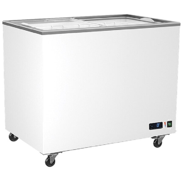 Congélateur vitrées portes coulissantes - virtus - r600a - acier inoxydable1039 mm208vitrée/coulissante x653x919mm