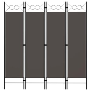 vidaXL Cloison de séparation 4 panneaux Anthracite 160 x 180 cm