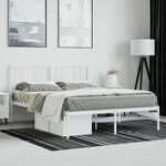 vidaXL Cadre de lit métal sans matelas et tête de lit blanc 120x200 cm