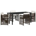 vidaXL Ensemble de jardin 5 pièces avec coussins marron en rotin synthétique