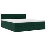 vidaXL Cadre de lit ottoman avec matelas vert foncé 160x200 cm velours