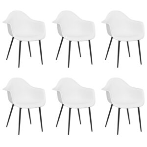 vidaXL Chaises à manger lot de 6 blanc PP