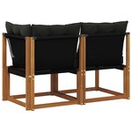 vidaXL Canapé d’extérieur milieu et coin avec coussin 2 Pièce Naturel