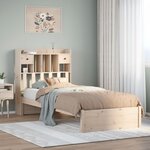 vidaXL Lit bibliothèque sans matelas 90x190 cm bois de pin massif