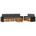 vidaXL Ensemble de canapés d'extérieur 7 pc Naturel et Anthracite